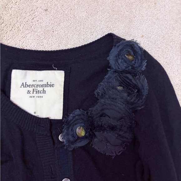 Abercrombie & Fitch Dark Blue Cardigan with Floral Detail - Picture 3 of 4